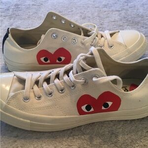 Converse Cream Comme Des Garçons Play X Sneakers Women’s 12 Men’s 10